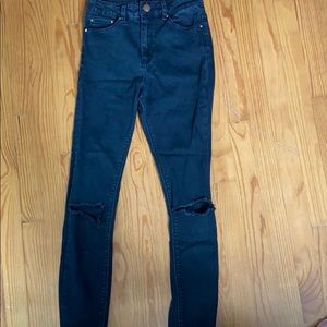 ASOS High Waisted Skinny Jeans with Knee Rips